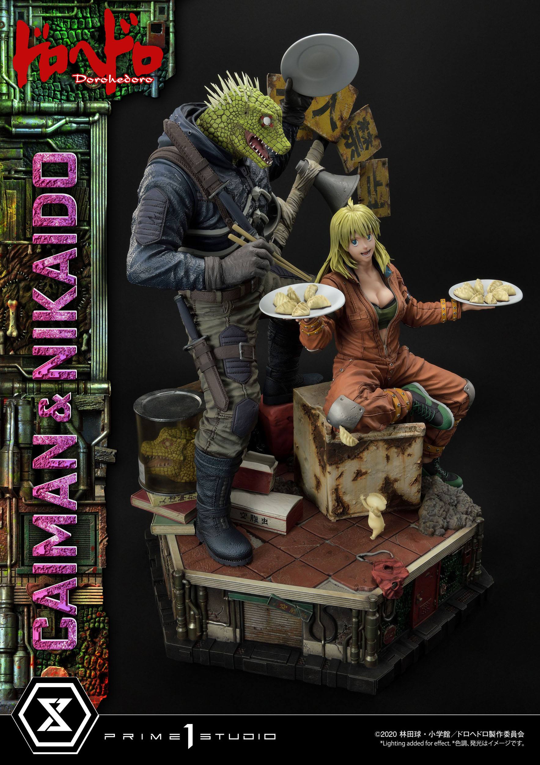 Estatua Dorohedoro Caiman y Nikaido