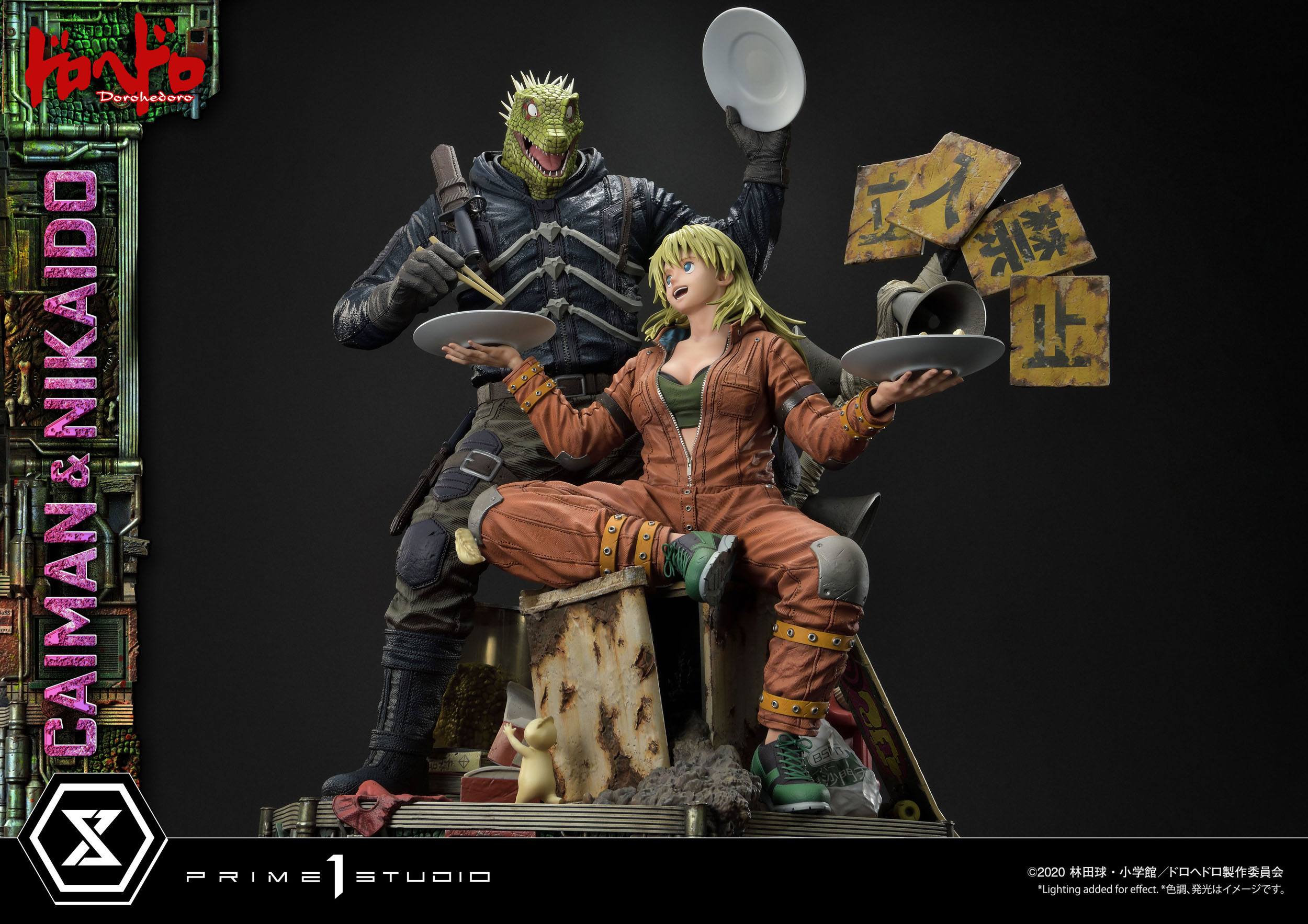 Estatua Dorohedoro Caiman y Nikaido