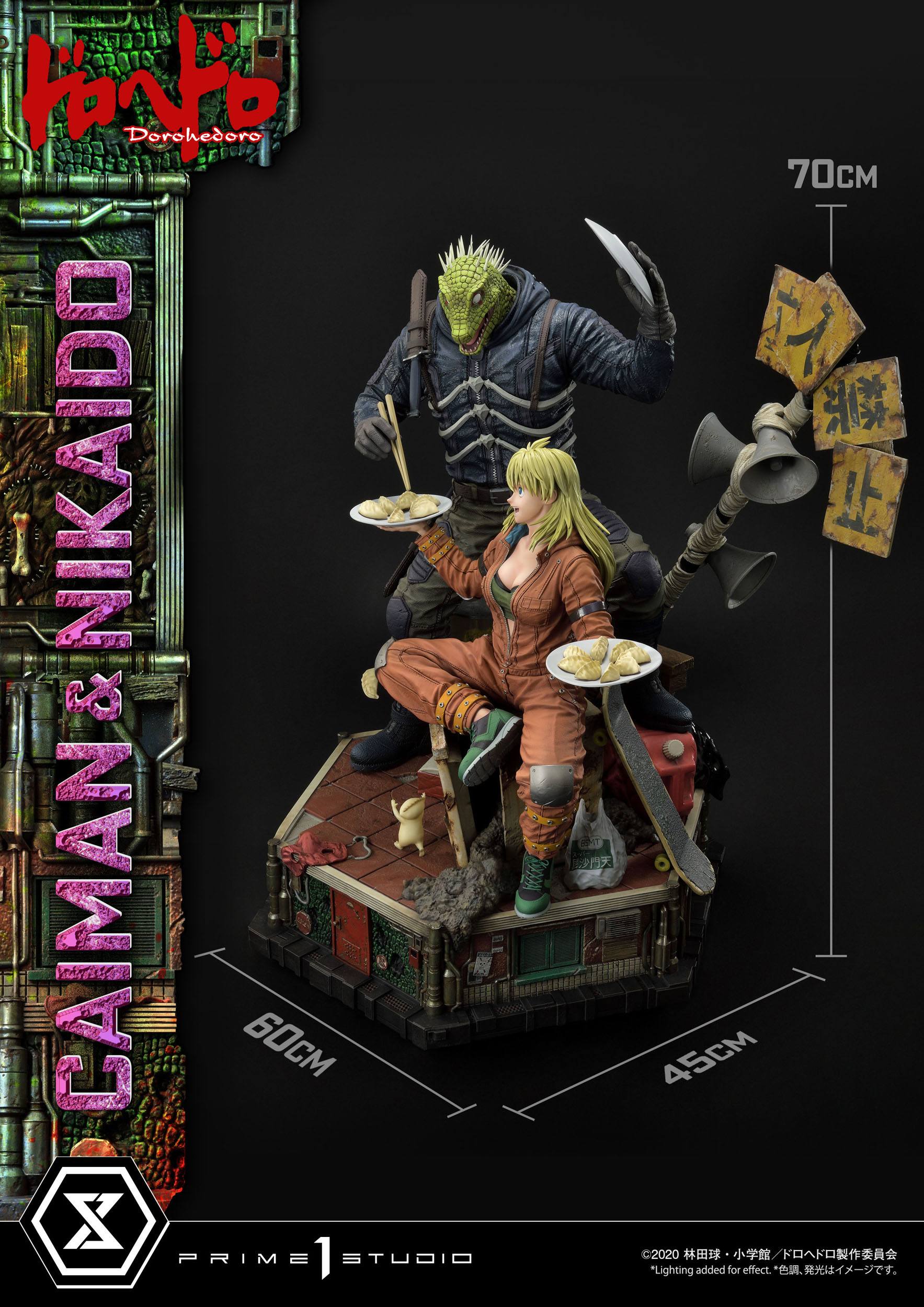 Estatua Dorohedoro Caiman y Nikaido