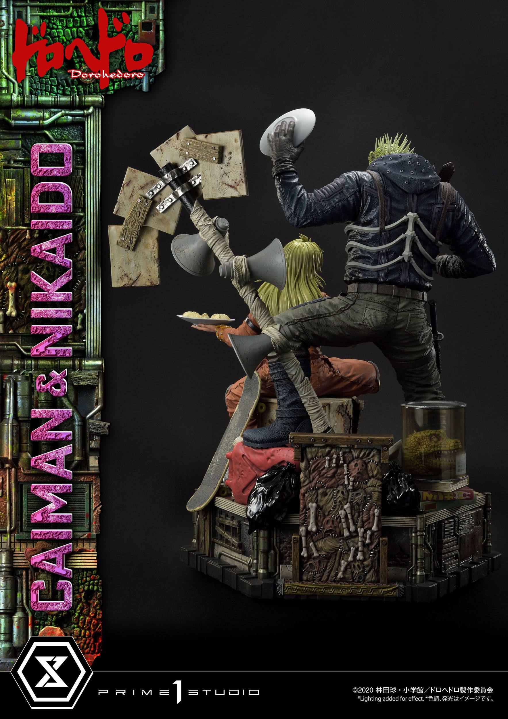 Estatua Dorohedoro Caiman y Nikaido