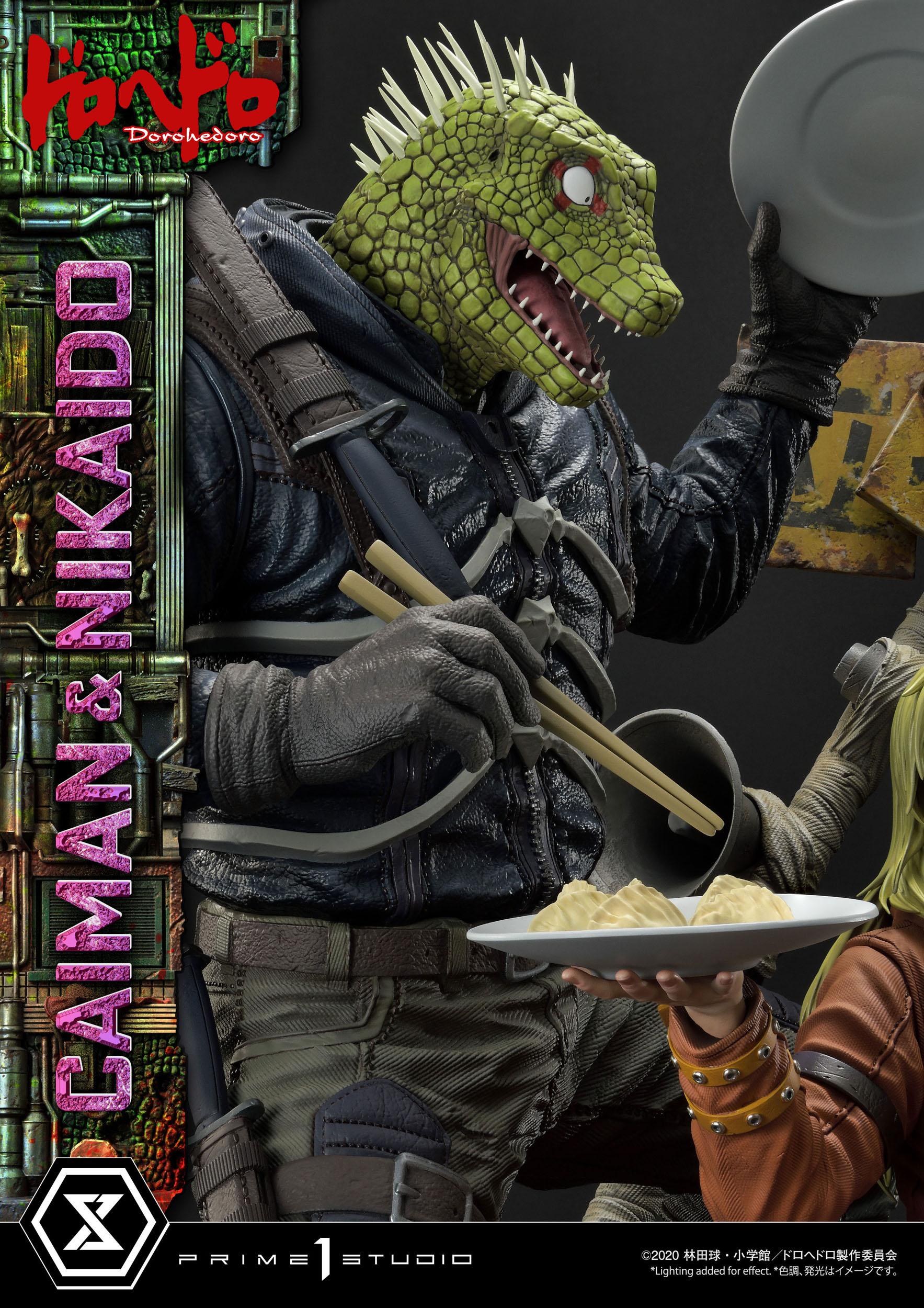 Estatua Dorohedoro Caiman y Nikaido