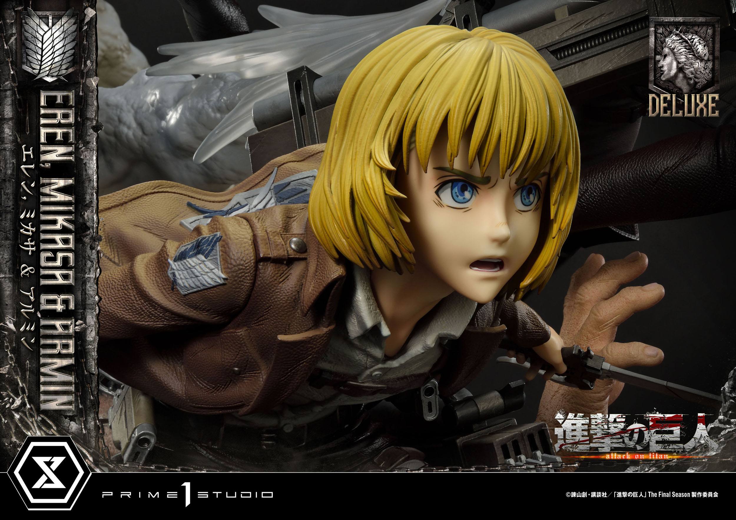 Estatua Eren Mikasa y Armin Deluxe