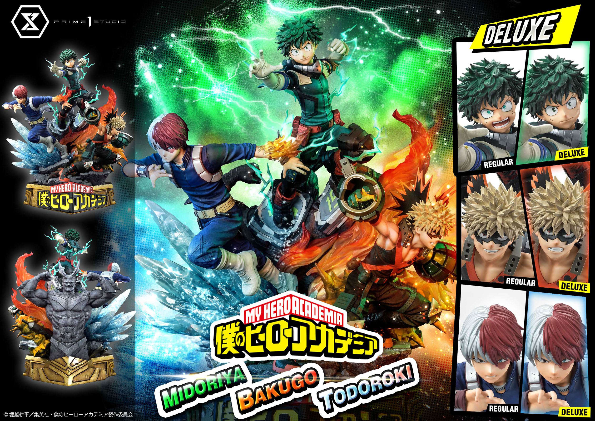 Estatua Midoriya Bakugo y Todoroki Deluxe