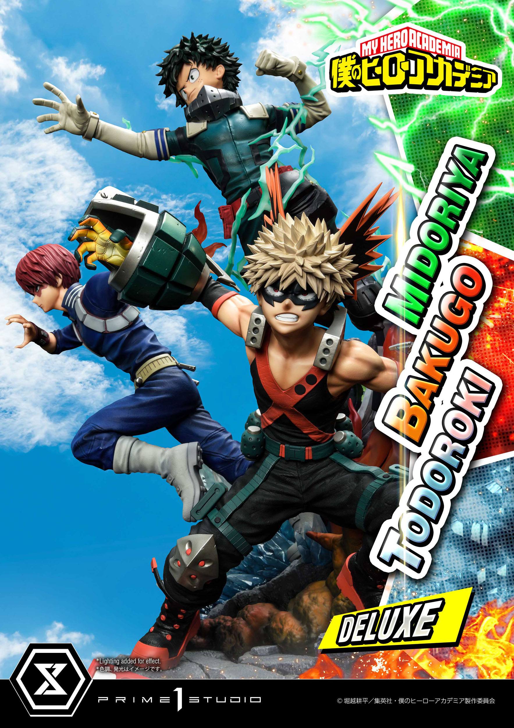 Estatua Midoriya Bakugo y Todoroki Deluxe