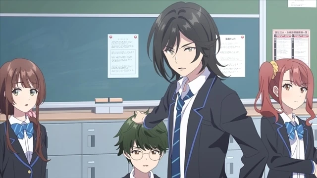 Saku Chitose y sus compañeros enfrentan una conversación importante en el aula, marcando un punto clave en su relación con Kenta.